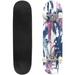 Beautiful trendy seamless exotic pattern with palm and tropical plants Outdoor Skateboard 31 x8 Pro Complete Skate Board Cruiser 8 Layers Double Kick Concave Deck Maple Longboards for Youths Sports