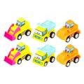 Pnellth 6Pcs Children Toy Car Funny Cute Cartoon Truck Bulldozer Forklift Inertia Drive Forward Classic Toy Miniature Pull Back Engineering Car Model Toy Kids Toy Gift