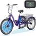 Mooncool 24 26 3 Wheel Electric Tricycle for Adults 350W 36V 7 Speeds Motorized Electric Trike Three Wheel Electric Bikes Bicycle with Large Basket for Women Men