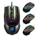 JUNTEX 10000DPI 7 Buttons USB Wired Mouse RGB LED Light Gaming Mice with Display Screen