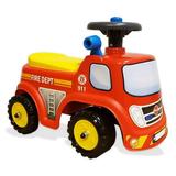 Fireman Truck with Opening Seat Steering Wheel & Horn Red