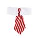 OUNONA Pets Dog Cat Neckties with White Collar Puppy Adjustable Collar Tie for Wedding Party Accessories - Size L(Red & White Stripes)