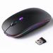 Wireless Mouse G12 Slim LED Rechargeable Wireless Silent Mouse For Laptop 2.4G Portable USB Optical Wireless Computer Mice Matte Black