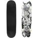 Dragon and Koi fish with peonyChrysanthemumRoseSakura flowerLotus and Outdoor Skateboard 31 x8 Pro Complete Skate Board Cruiser 8 Layers Double Kick Concave Deck Maple Longboards for Youths Sports