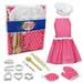 Kids Cooking and Baking Supplies Set 13 Pcs Includes Apron Hat Mitt and Decorating Supplies Dress Up Chef Costume Role Play Gifts for 3 4 5 6 7 8 Year Old Girls Boys