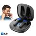Wireless Earbuds Bluetooth 5.1 Headphones TWS Stereo Headphones with Mic & LED Display Charging Case Noise Cancelling in-Ear Earphone Sweatproof Sports Earpiece Black