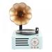 Trumpet Mini Classic Wireless Bluetooth Speaker Stereo Audio Retro Vintage Record Player Model Home Room Decor Gift for Teenager