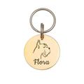 Anavia Stainless Steel Double Sided Round Name - Dog Portrait Picture Engraved Dog & Cat ID Tag Gold M