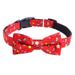 Christmas Dog Collar with Bow Tie Adjustable Bowtie Red Green Dog Pet Collars for Small Medium Large Dogs Red M