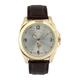 U.S. Polo Assn. Adult Male Analog Watch with Gold Case Leather Strap