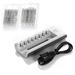 EBL 8-Pack 800mAh AAA Rechargeable Batteries + 8 Bay Battery Charger for Ni-MH Ni-CD AAA AA Battery