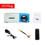 Rinhoo LED Projector 1080P LED Projector Home Theater TV Computer Camera Projecting Device Blue White US Plug