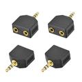 4Pcs 3.5mm Male to Dual 3.5mm Female Connector Splitter Adapter Coupler for Stereo Audio Video AV TV Cable Convert