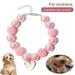 jiaroswwei Dogs Collar Love-heart Pendant Pet Jewelry Resin Fashion Dogs Faux Pearls Necklace Loop Pet Supplies