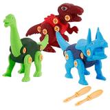 Spftem Educational Toys for 2 Year Old Diy Dinosaurs Disassemble Children s Toys Screwdriver Puzzle Building Blocks Kit