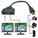 1080P HDMI Male to Dual HDMI Female 1 to 2 Way Splitter Cable Adapter Converter for DVD Players/PS3/HDTV/STB and Most LCD Projectors (Black)