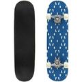 Simple minimalist raster seamless pattern Abstract blue geometric Outdoor Skateboard Longboards 31 x8 Pro Complete Skate Board Cruiser