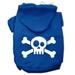 Mirage Pet 62-86 SMBL Skull Crossbone Screen Print Pet Hoodies Blue - Small - Size 10