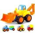 Friction Powered Cars Construction Vehicles Push and Go Truck toys for Boys Baby Toddlers Gifts