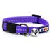 Pawtitas Recycled Cat Collar with Reflective Stitched and Safety Buckle Removable Bell Reflective Cat Breakaway Collar - Purple Cat Collar.