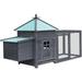Anself Wooden Chicken Coop Cage with Pull Out Tray and Nest Box Hen Hutch Poultry House Pet Animal Home Gray for Garden Backyard Lawn 74.8 x 28.3 x 40.2 Inches (L x W x H)
