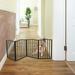 Pet Gate Dog Gate for Doorways 73 x 32 x 1 Opened Suitable for Stairs or House Freestanding Folding Brown Arc Wooden