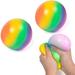2/1 Pack Rainbow Stress Relief Toy Sticky Ball - Anti Stress Squishy Sensory Balls Elastic Fidget Squeeze Balls Non-Toxic for Adults Kids Teens Tear-Resistant Fun Toy for ADHD OCD Anxiety