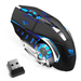 Rechargeable Wireless Bluetooth Mouse Multi-Device (Tri-Mode:BT 5.0/4.0+2.4Ghz) with 3 DPI Options Ergonomic Optical Portable Silent Mouse for Lenovo M10 FHD REL Blue Black