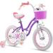 Royalbaby Girls Kids Bike Star Girl 12 In Bicycle Basket Training Wheels Purple Child s Cycle