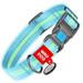 Nylon Reflective Dog Collar | Adjustable Dog Collar for Large Small & Medium Dogs | Personalized Soft and Fashion Patterns Dog Collars | Boy & Girl Dog Collars with Durable Plastic Buckle - Blue