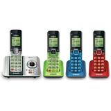 VTech CS6529-4B 4-Handset DECT 6.0 Cordless Phone with Answering System and Caller ID Expandable up to 5 Handsets Wall-Mountable Blue/Green/Red/Silver