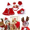 D-GROEE 1 Set Pet Xmas Costumes Apparel Christmas Santa Hat Scarf Bib for Cats/Dogs Cosplay Dress up Pets Christmas Day New Year Party Fancy Supplies