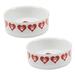 Bone Dry Ceramic Pet Bowls Non-Slip Dishwasher Safe Medium 6x2 Heart Paw 2 Count