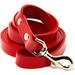 Logical Leather Dog Leash - 6 Foot Heavy Duty Full Grain Leather Lead; Best for Training - Red