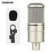 TAKSTAR PC-K200 Cardioid-directional Condenser Recording Microphone Metal Structure Wide Frequency Response with Shock Mount for Network Karaoke Live Broadcast Recording Instrument Recording