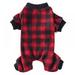 Manfiter Pet Pajamas for Dogs Plaid Sweaters Soft Clothes Puppy Autumn & Winter Costume for Small Dog Cat Chihuahua