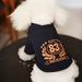 XWQ Pet Sweater Zipper Design Keep Warm Cotton Plush Lining Fashion Number Pattern Print Dog Clothes for Winter