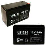 2x Pack - Compatible CYBERPOWER CP1500AVRLCD Battery - Replacement UB1280 Universal Sealed Lead Acid Battery (12V 8Ah 8000mAh F1 Terminal AGM SLA) - Includes 4 F1 to F2 Terminal Adapters