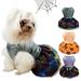 Opolski Halloween Pet Custome Dress Glitter Surface Wide Hemming Elastic Soft Comfortable Cosplay Pumpkin Shape Holiday Theme Dog Outfit for Festival