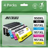 Mooho 950XL and 951 Combo Pack Replacement for HP Printer Ink 950 951 for OfficeJet Pro 8610 8600 8620 8625 251dw 276dw Printer (Black Cyan Magenta Yellow 4-Pack)