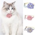 Cheers.US Rose Flower Cat Dog Collar Bow Tie Accessory Decorative Soft Fashion Cat Pet Collar for Party for Small Dogs Female Kitten Pet Costume Outfits Accessory