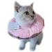 BT Bear Pet Collar Elizabeth Cat Recovery Cone Collar After Surgery Waterproof E-Collar Adjustable for Cat Dog (S White and Pink)