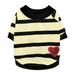 Pet Dog Striped Tee Shirt for Dogs Medium Dog Clothes French Bulldog Clothes Boston Terrier Clothes for Small Dogs