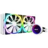 NZXT Kraken X63 RGB 280mm - RL-KRX63-RW - AIO RGB CPU Liquid Cooler - Rotating Infinity Mirror Design - Powered By CAM V4 - RGB Connector - 2 x Aer P 140mm Radiator Fans White LGA 1700 Compatible