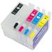 Deoxygene Empty Refillable Ink Cartridges Compatible Replacement Ink Cartridges for WF-3620 3640 7610 Ink Cartridges 4 Pack