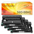 Catch Supplies Compatible Drum Unit for Dell 593-BBKE Drum Unit (Black 4-Pack)