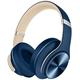 DOQAUS Bluetooth Headphones Over Ear On Ear Headphones Wireless with Mic Hi-Fi Deep Bass Headphone Headset Navy Blue