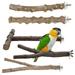 SESAVER 5pcs Parrot Bird Perches Natural Wood Bird Standing Stick Parrot Perch Stand Platform Wooden Exercise Climbing Paw Grinding Toy Birdcage Accessories for Parakeet Parrot Budgie