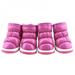 4Pcs/Sets Pet Shoes Puppy Winter Snow Boots Casual Dog Shoes Pet Slip-resistant Shoes Teddy Dog Shoe Pink L