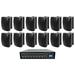 12) 6.5 Black Wall Speakers+Multi Room Amplifier For Restaurant/Office/Cafe/Bar